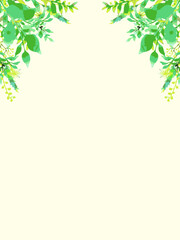 フレッシュグリーンの春らしい装飾素材・縦型フレーム