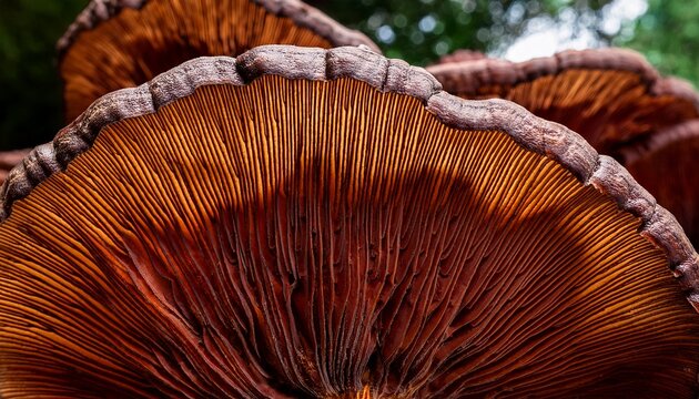 Closeup Dark Brown Reishi Mushroom