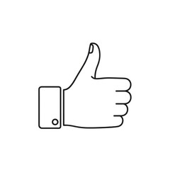 Simple Line Art Illustration of a Hand Giving a Thumbs Up Gesture.
