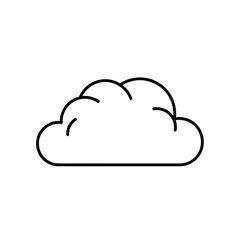 Fototapeta premium Simple Outline Drawing of a Fluffy Cloud Icon Representing Weather or Digital Storage.