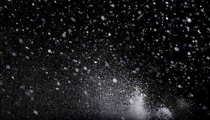 Obraz premium Freeze Motion Of Natural Snow Falling On Black Background