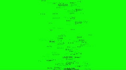 Green screen mathematical symbols animation for educational visuals