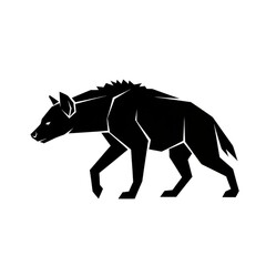 Fototapeta premium Stylized Hyena Silhouette Illustration in Black and White.