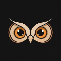 Obraz premium Stylized Owl Eyes Logo Design with Sharp Features and Warm Colors.