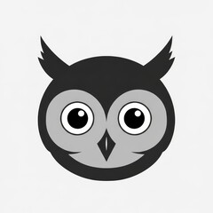 Obraz premium Stylized Owl Illustration with Large Eyes and Pointed Ears.