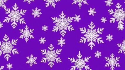 Purple background with white snowflakes