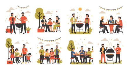 Outdoor barbecue party with friends and family