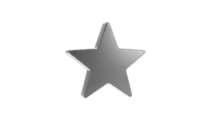 Silver Star Isolated on White Background