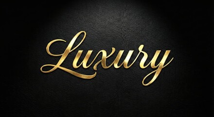 Elegant golden script 'Luxury' word on a sophisticated dark textured background, embodying premium quality