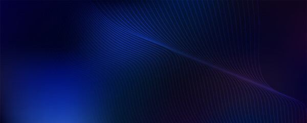 Elegant light waves flowing on a dark background. Minimalist background for banners, posters, covers, brochures, flyers. vector illustration