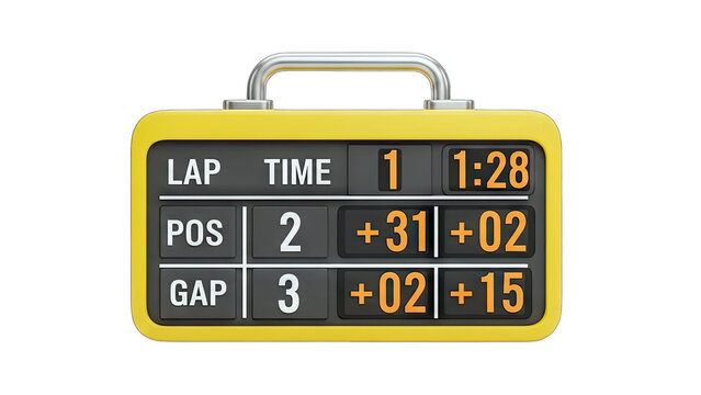 Race Timeboard Displaying Lap Times and Positions
