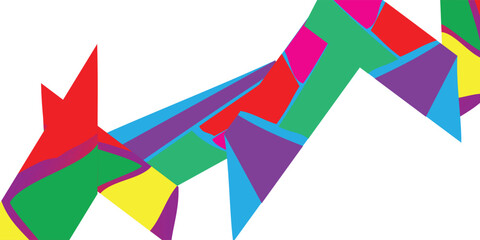 Abstract colorful rainbow striped paper banner. RGB vector illustration. For party, new year, Eid, Christmas, presentation background.