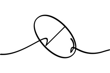Illustration of a continuous line design on a capsule. An interesting abstract line art design.