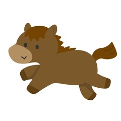 午年イラスト素材｜走るゆるい馬