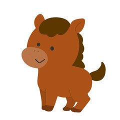 午年イラスト素材｜立つゆるい馬