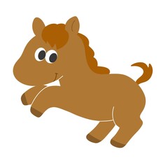 午年イラスト素材｜元気に跳ねるゆるい馬