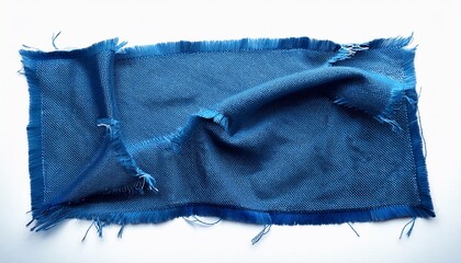 A Blue Piece Of Fabric With Frayed Edges