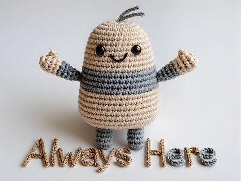 3D handmade crochet amigurumi style Always Here