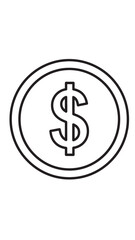 Obraz premium Minimal dollar coin icon representing money and finance design.