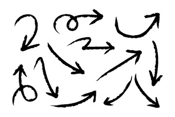 Best collection of hand drawn arrows on white background
