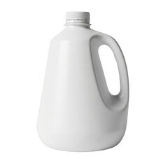 White plastic jug with handle isolated on transparent background