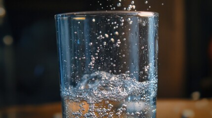 Sparkling drink in glass