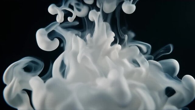 Ethereal fluid interactions forming fractal patterns with soft plumes drifting gracefully in abstract space motion