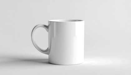 Obraz premium Plain Ceramic Mug with Smooth Matte Glaze on Neutral Background