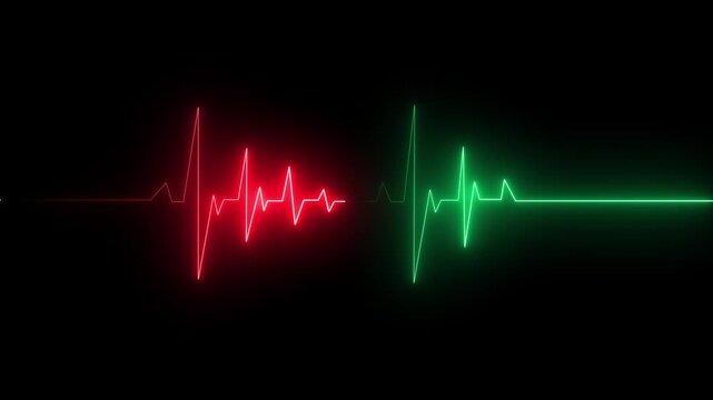 Neon heart beat line animation video abstract neon icon animation love heartbeat animation. Abstract neon heartbeat and pulse rate signal.