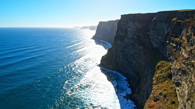 Coastal cliffs with ocean waves