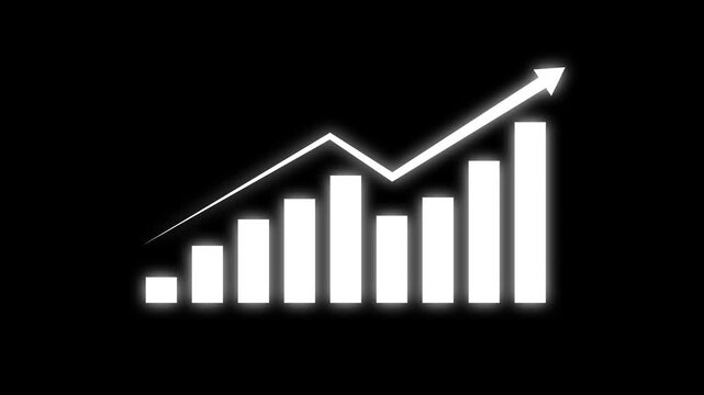 graph with arrow indicating upward rise. Statistics bars columns growth, arrow up. Finance, Bar graph going up, Profit concept, positive increase chart.