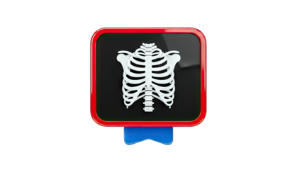 Rib Cage Icon Displayed on a Medical Information Board