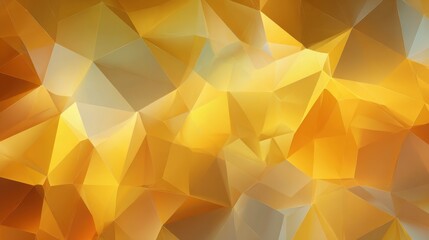 Abstract low poly mesh background with golden yellow  orange on blurred background