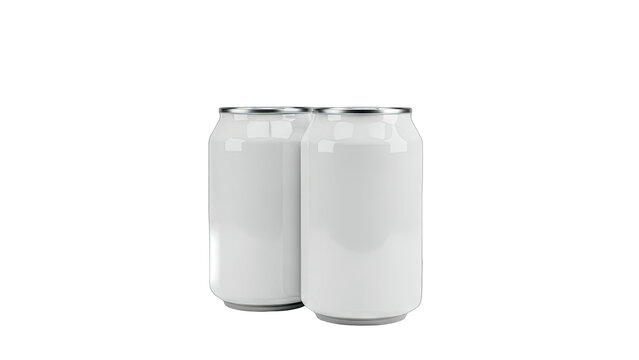 Two White Cans Isolated on White Background