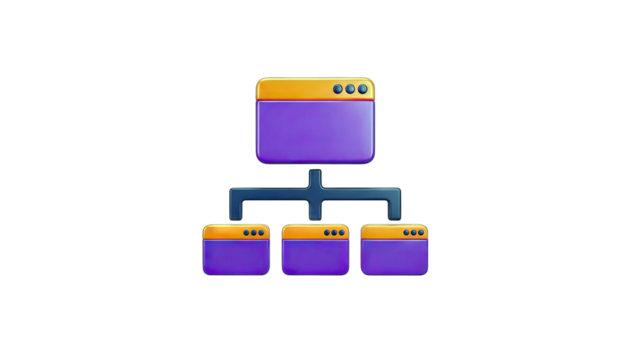 Website Structure Icon: Illustrating Hierarchy and Connection - Powered by Adobe