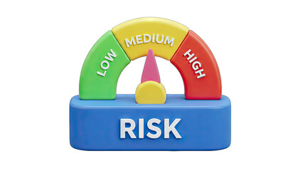 Risk Meter Indicating Low, Medium, and High Risk Levels