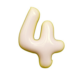 Obraz premium Alphabet letter And Number symbol 3D Render Word Lustrous Ivory Powerup Artifact