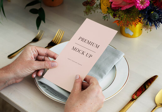Elegant Dining Menu Mockup PSD