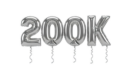 Silver Balloons Celebrating 200K Subscribers or Followers