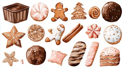 A colorful assortment of beautifully decorated holiday cookies, featuring festive shapes and delightful patterns.