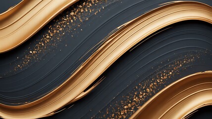 Luxury Black And Gold Abstract Flow Background