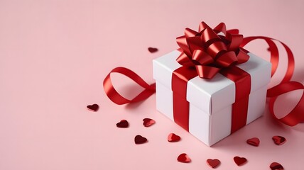 Elegant gift box with red bow