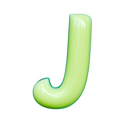 Alphabet Letter And Number Symbol 3D Render Word Luminous Lime Glossy Energy Artifact