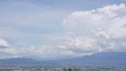 Fototapeta premium rural view on the mountain top