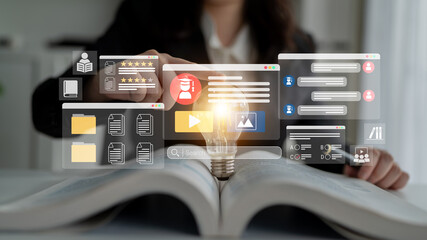 E-learning dashboard with student profiles, lesson ratings, and course content organization for online education Parse