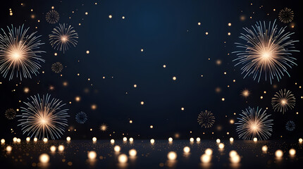 Festive Night Sparkles Over Water