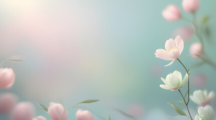 Elegant Pastel Flower Composition in Soft Focus