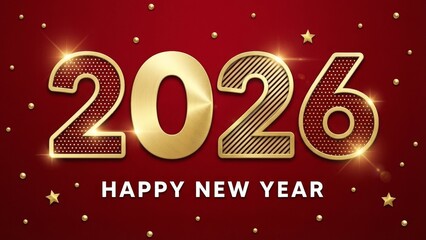 New year celebration glowing golden numbers typography design