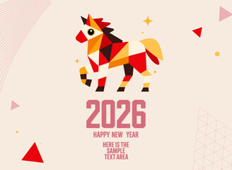 2026 年賀状 辰年 背景 馬