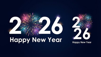 Happy new year 2026 celebration with fireworks
